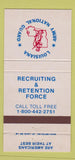 Matchbook Cover - Army National Guard Recruiting Louisiana LA 30 Strike