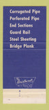 Matchbook Cover - ARMCO Drainage Grand Island NE 30 Strike