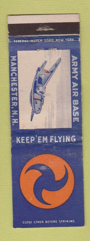 Matchbook Cover - Army Air Base Manchester NH WWII WORN