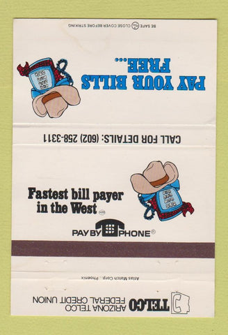 Matchbook Cover - Arizona Telco Credit Union AZ WEAR 40 Strike