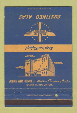 Matchbook Cover - Army Air Forces Weather Training Grand Rapids MI 40 Strike