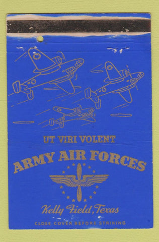 Matchbook Cover - Army Air Forces Kelly Field TX WORN postcard 40 Strike