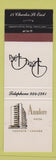 Matchbook Cover - Ardmore Hotel Toronto ON