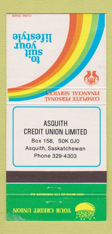 Matchbook Cover - Asquith Credit Union SK 30 Strike