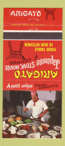 Matchbook Cover - Arigato Japanese Steak House Clearwater Tampa FL 30 Strike
