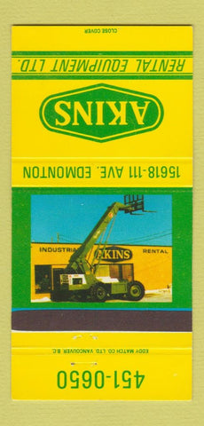 Matchbook Cover - Atkins Rentals Edmonton AB WEAR 30 Strike