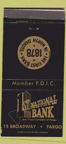 Matchbook Cover - 1st National Bank Fargo ND 30 Strike