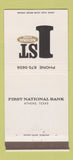 Matchbook Cover - 1st National Bank Athens TX 30 Strike