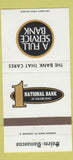 Matchbook Cover - 1st National Bank Salem OH Damascus 30 Strike