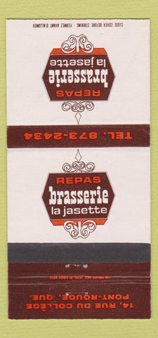 Matchbook Cover - Repas Brasserie La Jasette Pont Rouge QC 30 Strike