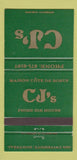 Matchbook Cover - CJ's Prime Rib Montreal QC 30 Strike