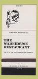 Matchbook Cover - Warehouse Restaurant Edmonton AB 30 Strike