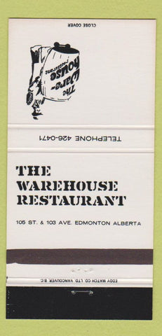 Matchbook Cover - Warehouse Restaurant Edmonton AB 30 Strike