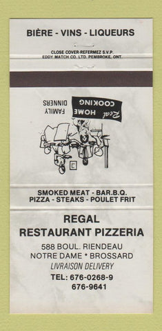 Matchbook Cover - Regal Restaurant Pizza Brossard QC 30 Strike