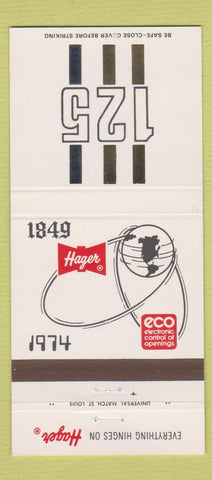 Matchbook Cover - Hager Electronic Control Hinge 1974 St Louis MO 30 Strike