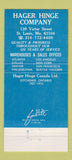 Matchbook Cover - Hager Electronic Control Hinge 1974 St Louis MO 30 Strike