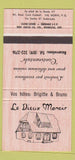 Matchbook Cover - Le Dieux Manoir Val Morin QC 30 Strike
