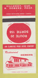 Matchbook Cover - Restaurant Demers Villeroy QC 30 Strike