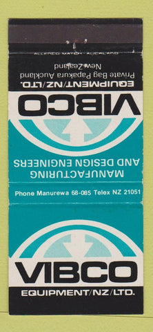 Matchbook Cover - Vibco Equipment Auckland New Zealand 30 Strike