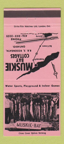 Matchbook Cover - Muskie Bay Cottages Roseneath ON 30 Strike