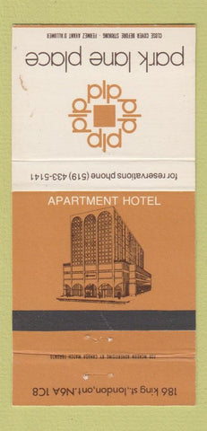 Matchbook Cover - Park Lane Place London ON Hotel 30 Strike