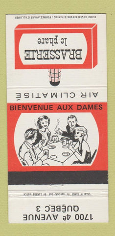 Matchbook Cover - Brasserie Le Phare Quebec QC 30 Strike