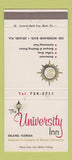 Matchbook Cover - The University Inn Deland FL 30 Strike