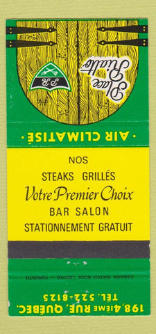 Matchbook Cover - Place Rialto Quebec QC 30 Strike