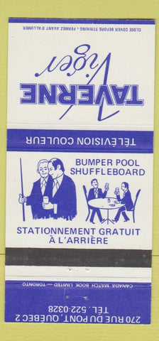 Matchbook Cover - Taverne Viger Quebec QC 30 Strike