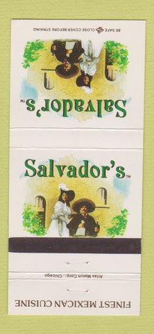 Matchbook Cover - Salvador's Mexican Food Chicago IL Oak Park 30 Strike