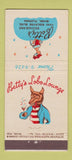 Matchbook Cover - Betty's Restaurant Miami FL girlie Wolf 21 Strike Feature