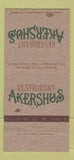 Matchbook Cover - Restaurant Akershus Walt Disney World Orlando WEAR 30 Strike