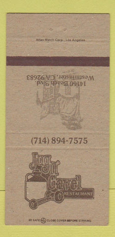 Matchbook Cover - Jug n Gavel Restaurant Westminster CA 30 Strike