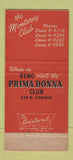 Matchbook Cover - Monterey Club Cards Gardena CA 30 Strike