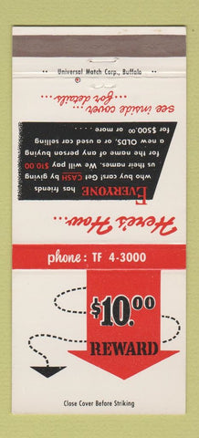 Matchbook Cover - Streng Oldsmobile Buffalo NY 30 Strike