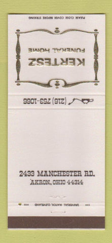 Matchbook Cover - Kertesz Funeral Home Akron OH 30 Strike