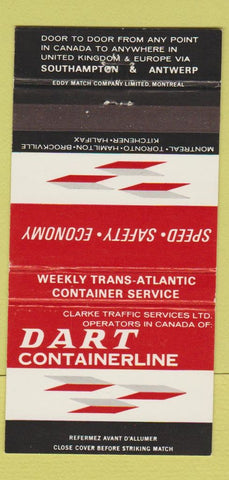 Matchbook Cover - Dart Containerline Montreal Toronto Hamilton 30 Strike