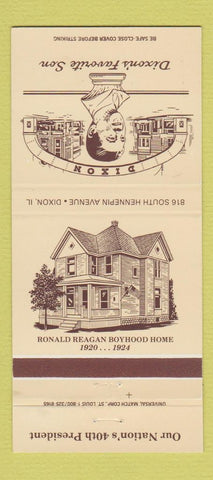 Matchbook Cover - Dixon IL Ronald Reagan Boyhood Home Bank 30 Strike
