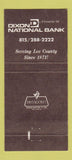 Matchbook Cover - Dixon IL Ronald Reagan Boyhood Home Bank 30 Strike