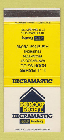 Matchbook Cover Re Roof Right Decramastic Roofing Frankton New Zealand 30 Strike