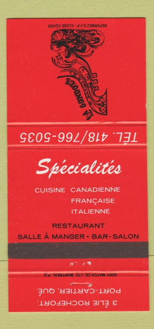 Matchbook Cover - La Gondole Port Cartier QC Italian Restaurant 30 Strike