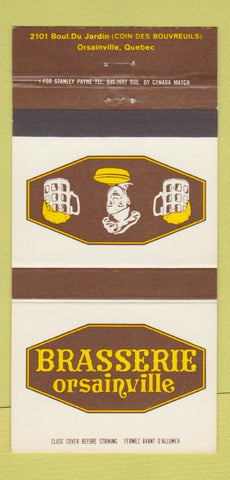 Matchbook Cover - Brasserie Orsainville QC 30 Strike