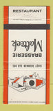 Matchbook Cover - Brasserie Malteck Levis QC 30 Strike