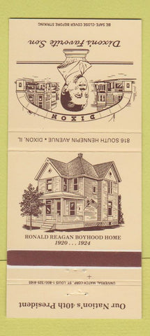 Matchbook Cover - Dixon IL Ronald Reagan Boyhood Home Bank 30 Strike