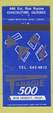 Matchbook Cover - Tabagie 500 Chicoutimi QC 30 Strike