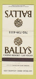 Matchbook Cover - Bally's Casino Las Vegas Reno Atlantic City 30 Strike