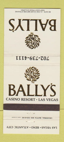 Matchbook Cover - Bally's Casino Las Vegas Reno Atlantic City 30 Strike