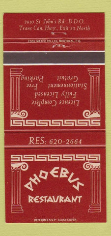 Matchbook Cover - Phoebus Restaurant  #2 30 Strike