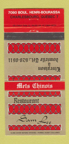 Matchbook Cover - Restaurant Sam Lee Charlesbourg QC 30 Strike