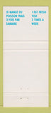 Matchbook Cover - Bar Aquadelices Restaurant QC 30 Strike